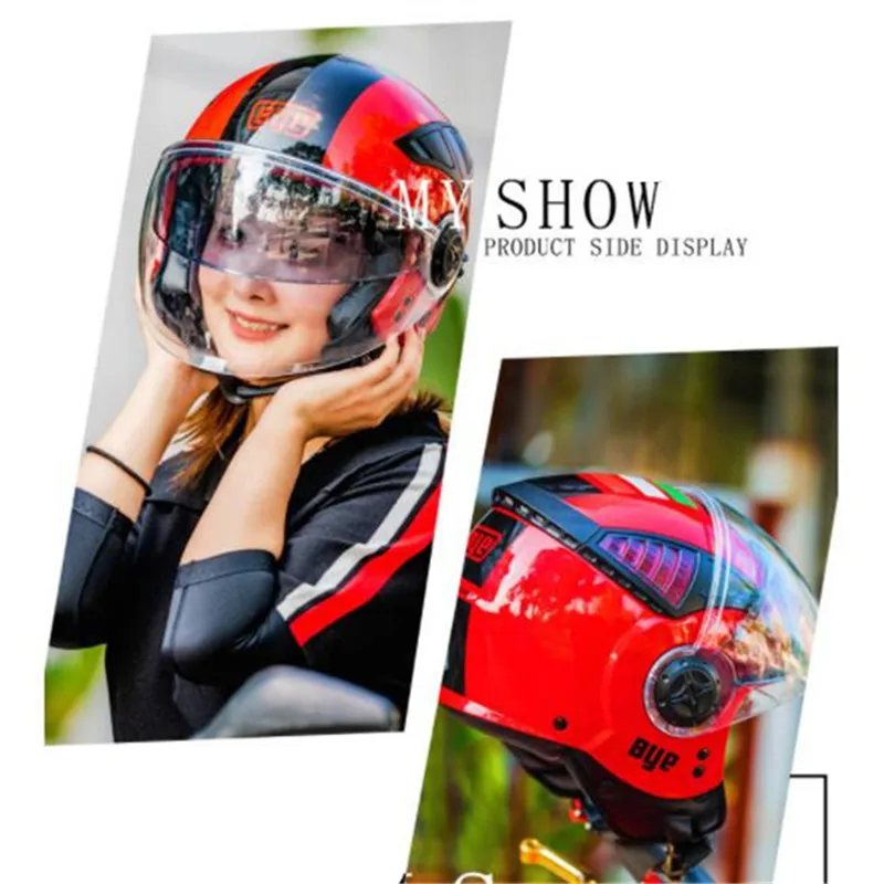 Bluetooth-compatible Motorcycle Helmet Open Face Racing Capacete Para Motocicleta Motorbike Helmets With Dual Lens Visors CE enlarge