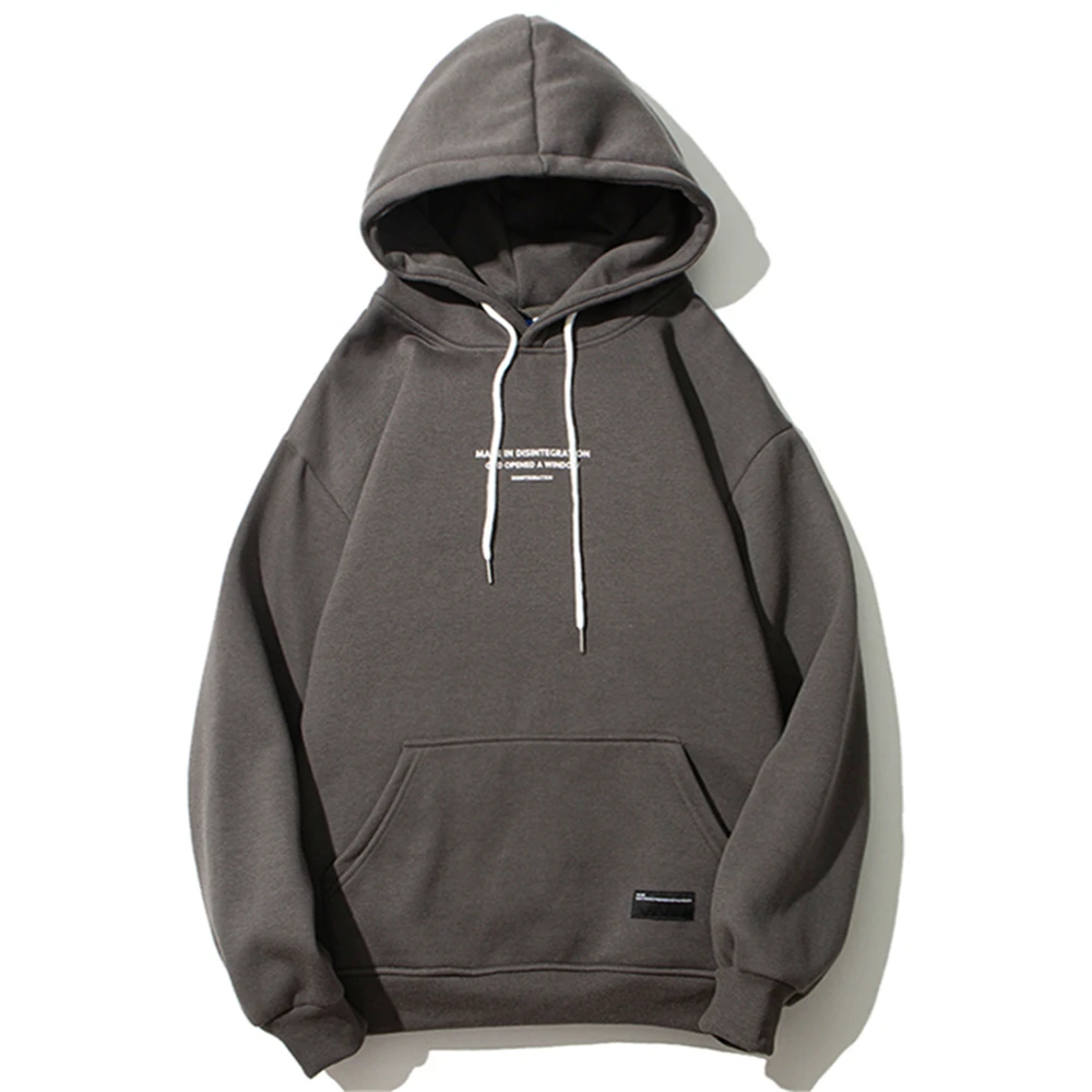 Mens 2020 Hip Hop Streetwear Harajuku Pullover Angel God Printed Hoodie Pocket Cotton Fleece Grey Hooded Sweatshirt | Мужская одежда