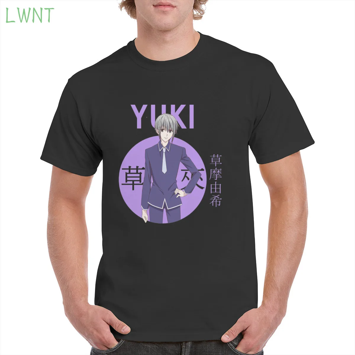 

100% cotton Yuki Sohma Fruits Basket Circle Anime t shirt kawayi cartoon anime T-shirt Harajuku streetwear women/man T-Shirts