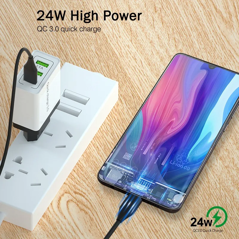 OREY 24 Вт Быстрая зарядка 3,0 быстрое зарядное устройство для samsung S10 3 порта USB зарядное устройство для huawei mate 20 QC 3,0 зарядное устройство адаптер