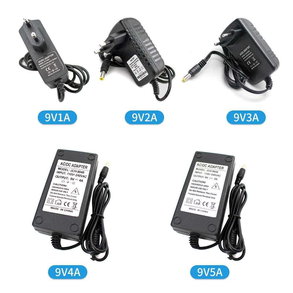 

Unviersal 9V Switching Power Supply Adapter Charger 1A 2A 3A 4A 5A 9 V Volt Power Supply Fonte AC DC 220V to 9V SMPS