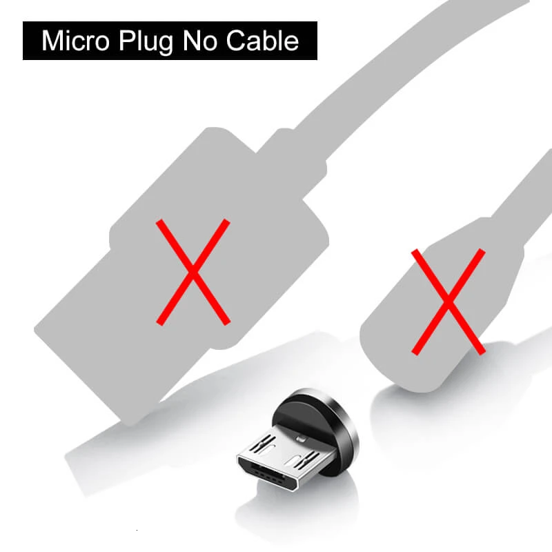 Micro Plug No Cable Elough Магнитный зарядный Micro USB кабель зарядное устройство для iPhone Xiaomi Мобильный телефон Магнит USB зарядное устройство Тип C кабель Шнур El360 - Цвет: Micro Plug No Cable