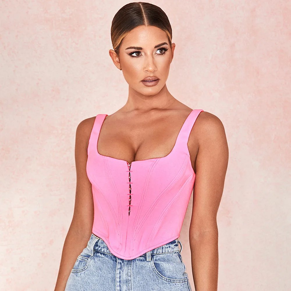 

2021 Fashion Sexy Backless Tank Tops for Women Halter Sleeveless Club Party Solid Knitted Crop Top Slim Streetwear