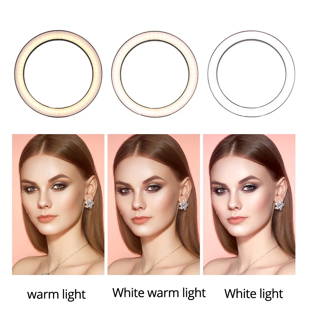 Кольцевой светильник для селфи 6 дюймов со штативом 50 см светодиодная кольцевая