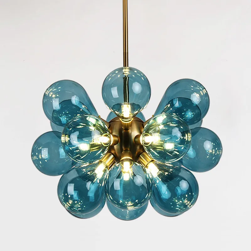 

Nordic Glass Bubbles Parlor Led Pendant Light Loft Deco Hotel Hall Bedroom Dining Room Suspension Lamp ZM111802