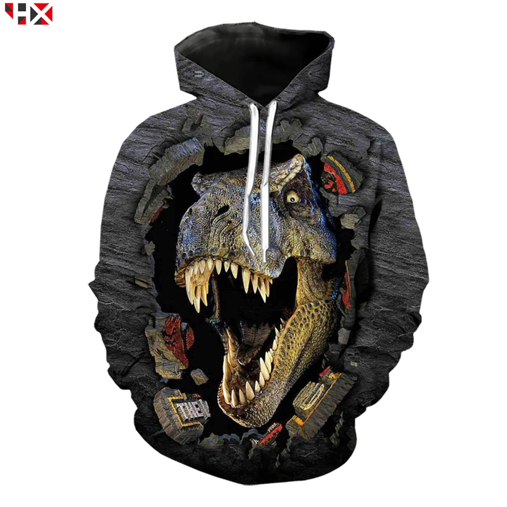 Новые дизайнерские мужские свитшоты с 3D принтом парка Юрского периода и