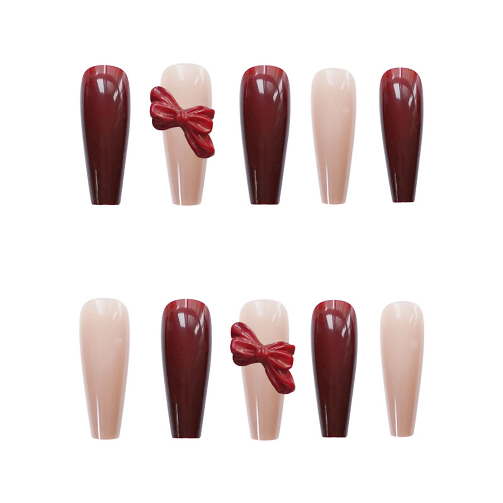 

Fake Nail Pieces Gourd Red Butterfly Wearing Nail Art Stickers Finished Nail 24 Pieces Nail With Glue