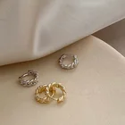 Серьги-кольца женскиемужские, серебристого цвета, обручи