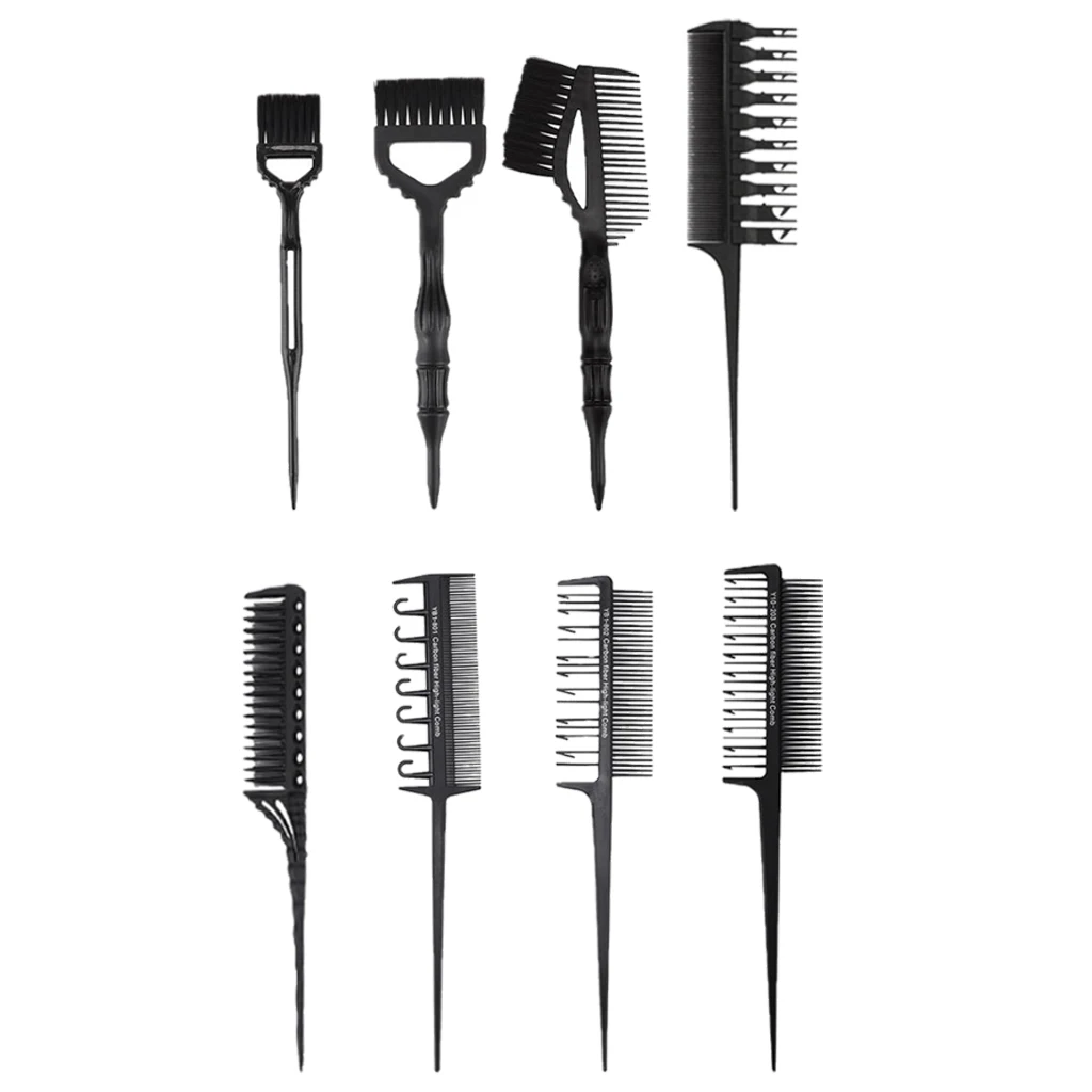 

1 Pack Hair Dye Set Kit Black, Hairdressing Brushes And Combs Combo, Salon