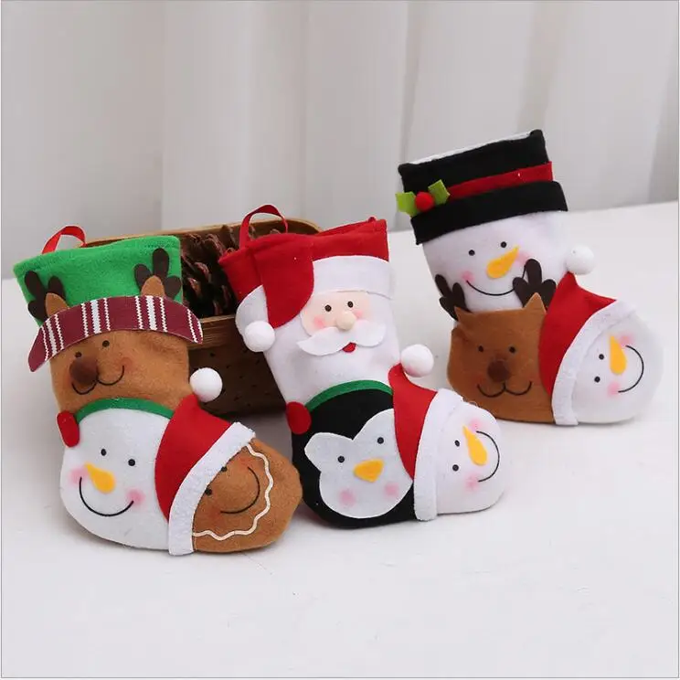 Рождественский чулок мини-носок Санта Клаус конфета Подарочный мешок