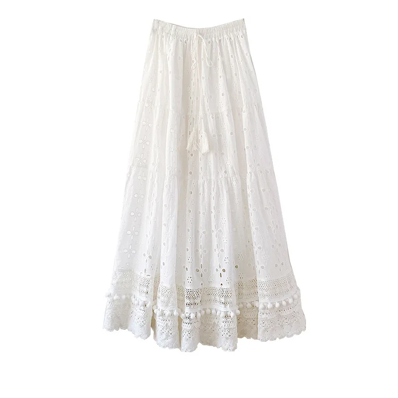 

Spring/summer new cotton embroidered skirt Bohemian Insta-style skirt