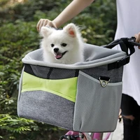 bicycle pet carrier dog bike front carrier with small pockets bicycle handlebar small pet carrier with shoulder strap