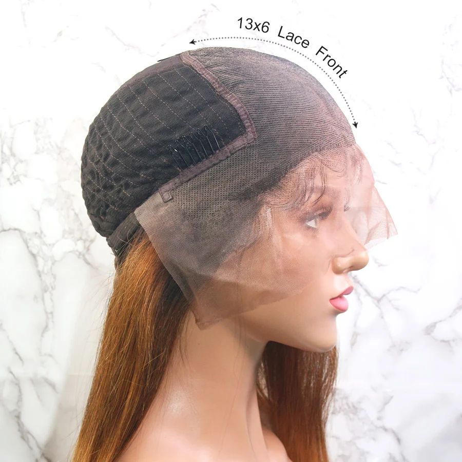 Elva ВОЛОС эффектом деграде (переход от темного к 13x6 Синтетические волосы на