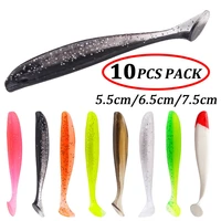 10pcslot silicone shiner soft t tail fishing lures larvae bait artificial worm lure wobblers sinking swimbait fishing tackle