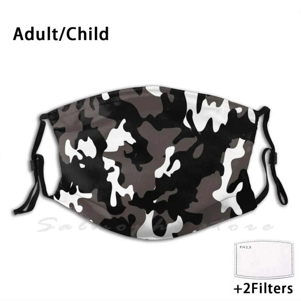 

Маска для лица многоразовая камуфляжная с забавным принтом Pm2.5