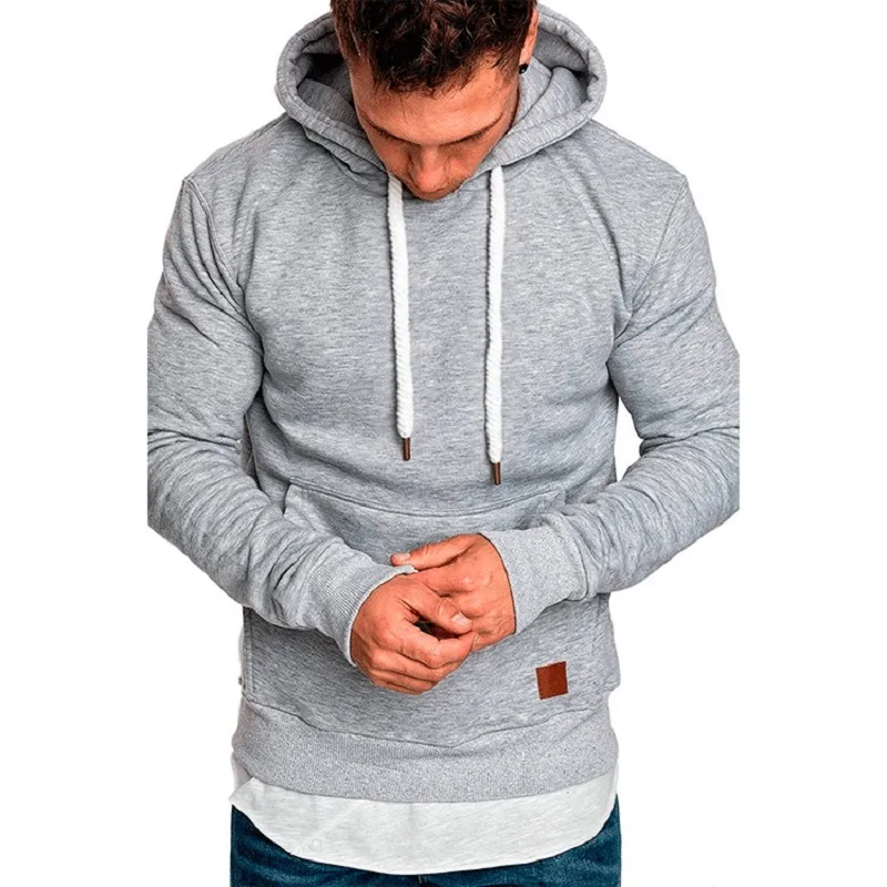 

Moda color slido primavera, otoo e invierno sudadera con capucha deportiva para hombre S-3XL 2021