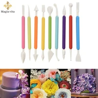 diy fondant cake carved group sugar flower decorating modelling tools 18 patterns carving flower craft clay baking accessories