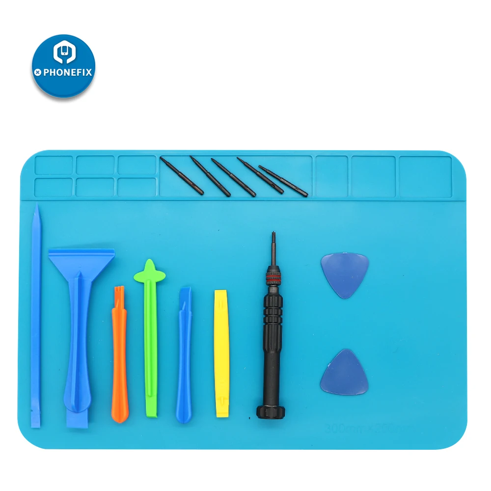 Screen Repair Kit with Magnetic Screwdriver Kit Soldering Mat Spudger Pry Opening Tools for iPhone Repair Electronics Tool Kit