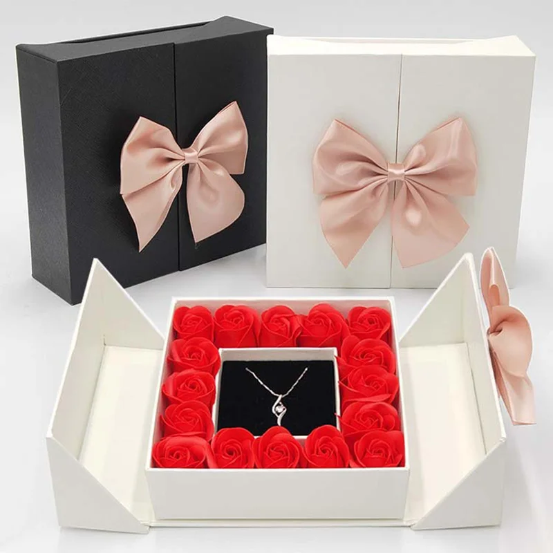 

Упаковочная коробка, Подарочная коробка, белая/черная искусственная Роза, Цветочная коробка для пар, свадьбы, Дня Святого Валентина, Рождес...
