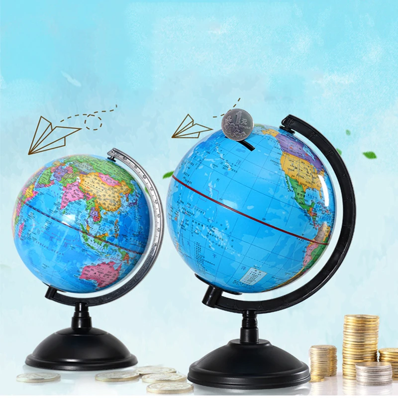 Копилка с монетами для детей копилка земным шаром сейф креативная детская