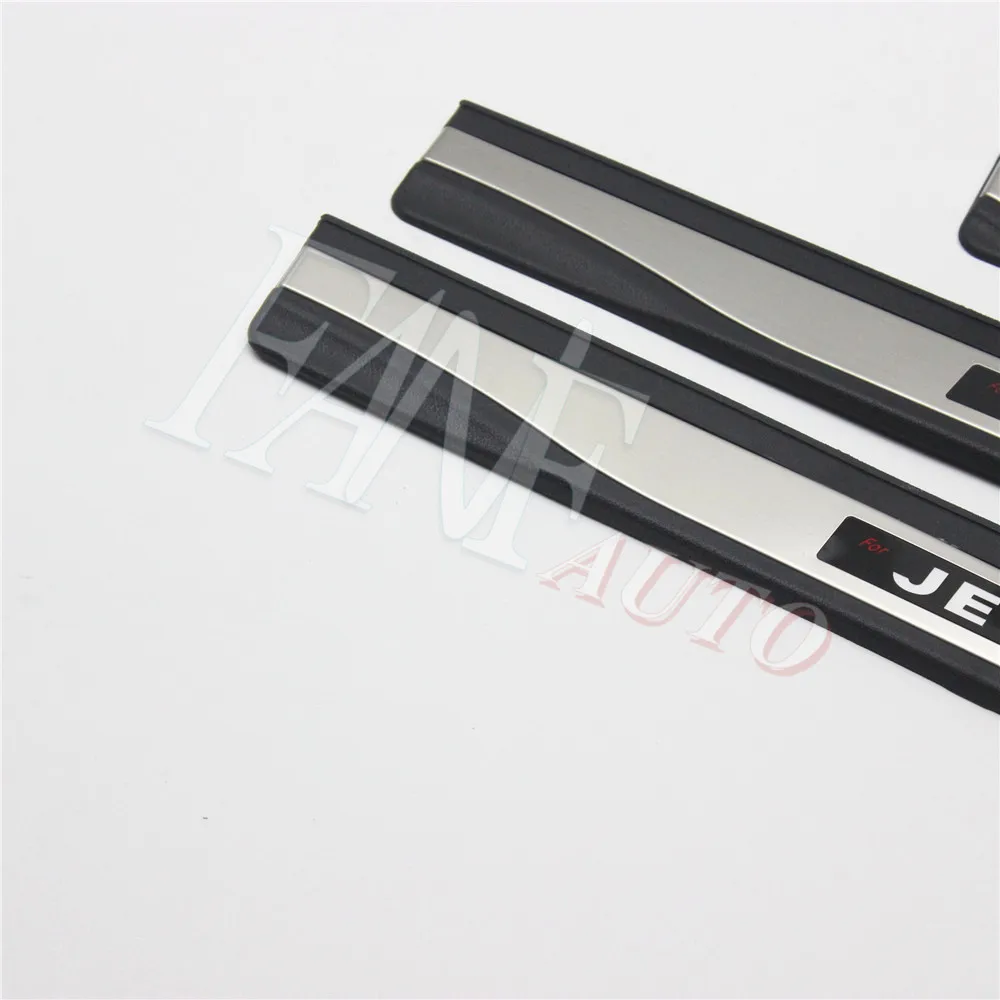 Стайлинг автомобиля светодиодная Накладка на порог из нержавеющей стали