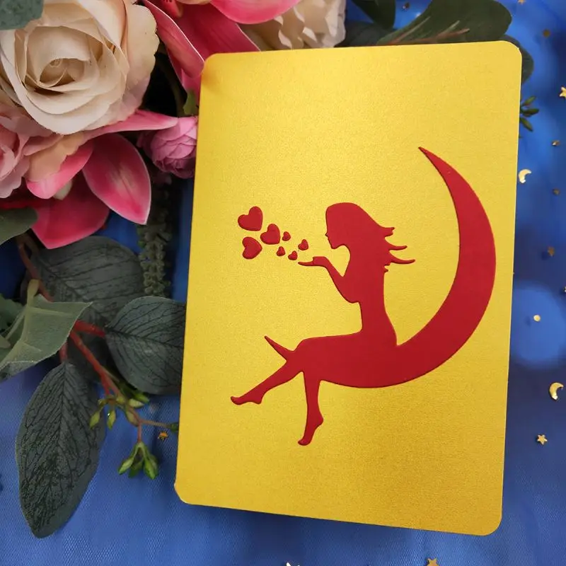 Прямая поставка. Металлические штампы Moon Star Girl трафарет скрапбукинг сделай сам