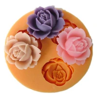 hot sale rose flower silicone mold for fondant cake decorating chocolate cookie soap polymer clay resin