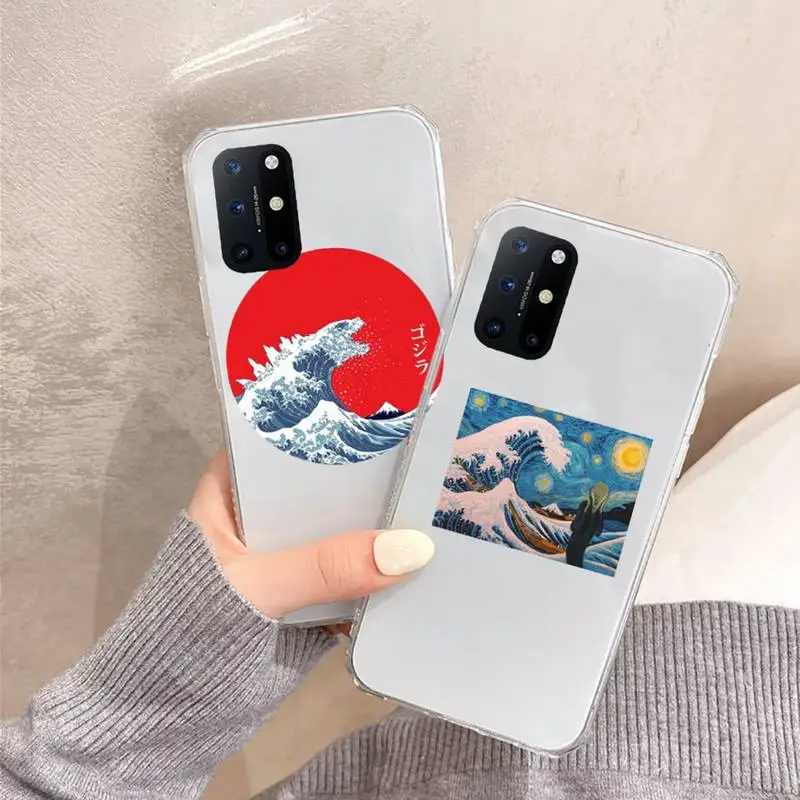 

The Big Wave of kanagawa Phone Case Transparent for OnePlus 7 9 8 t pro