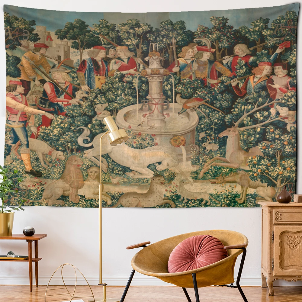 Картина маслом с изображением персонажа гобелен на стену в богемном стиле хиппи