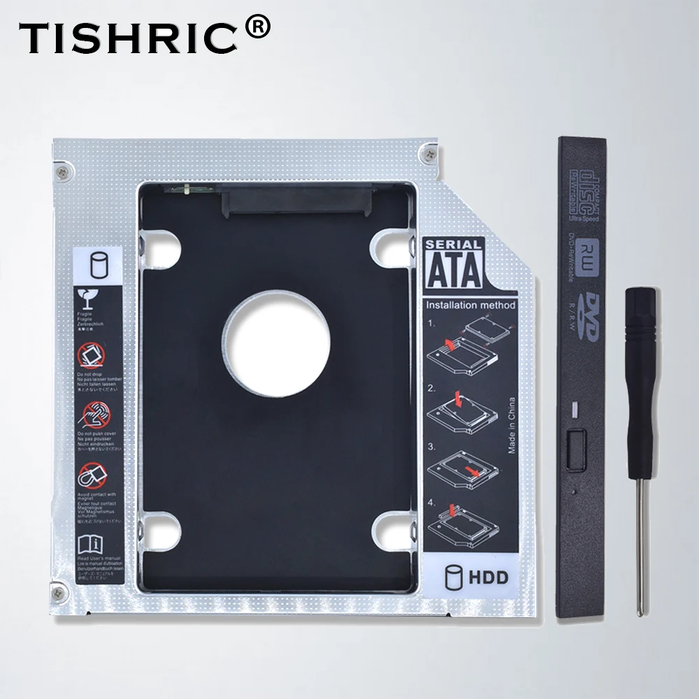 Tishric Алюминий Универсальный 2nd Hdd Caddy 12 7 мм SATA 3 0 адаптер Жесткий диск для ноутбука