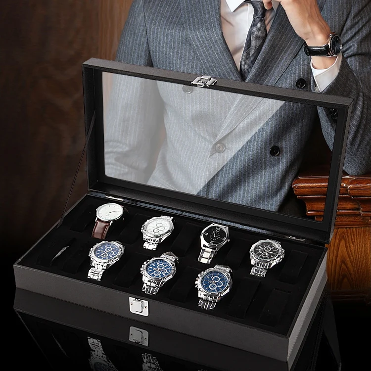 Органайзер для часов из искусственной кожи изысканный футляр хранения ювелирных