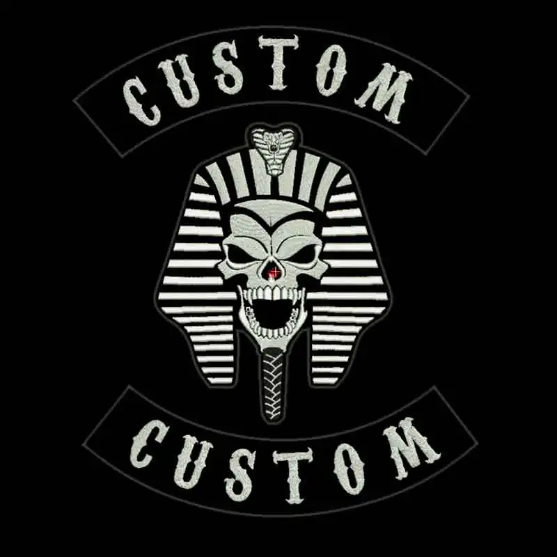 Большой Египетский мумий король Утюг на подложке вышитый швейный ярлык панк