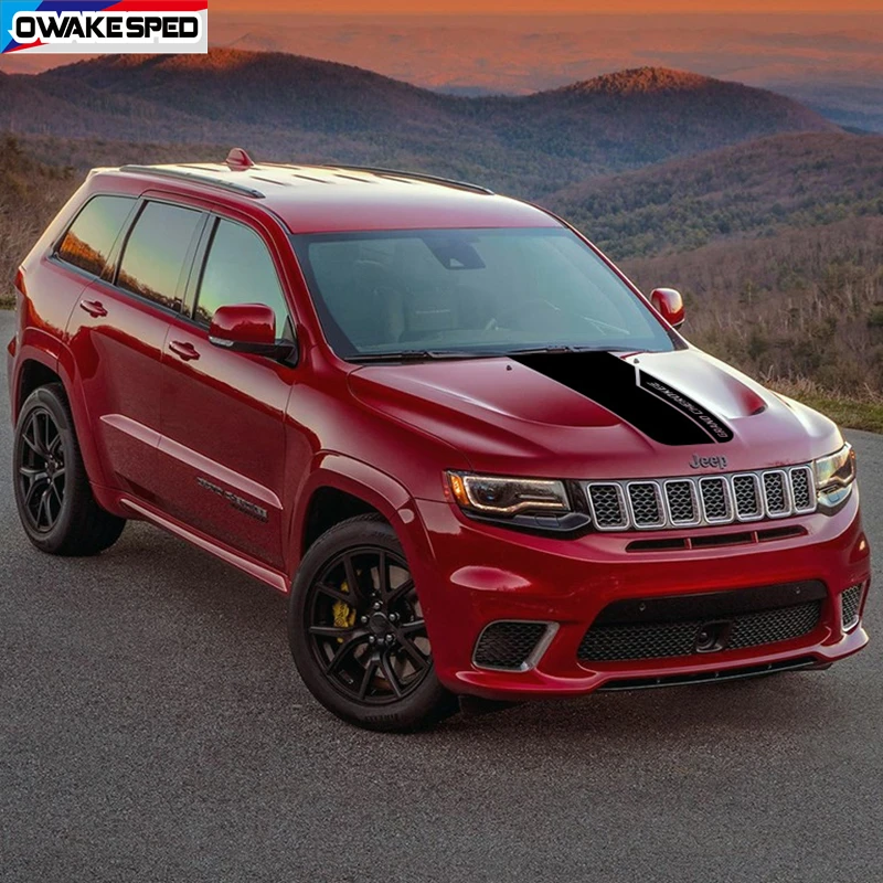 Наклейки на капот автомобиля из углеродного волокна для Jeep Grand Cherokee TRACKHAWK SRT8 WK WH