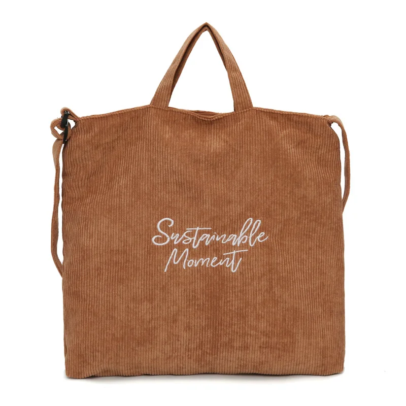 

Women Corduroy Canvas Bag Embroidery Cotton Cloth Shoulder & Crossbody Bags Female Messenger Bag Lady Eco Tote Zipper Handbag
