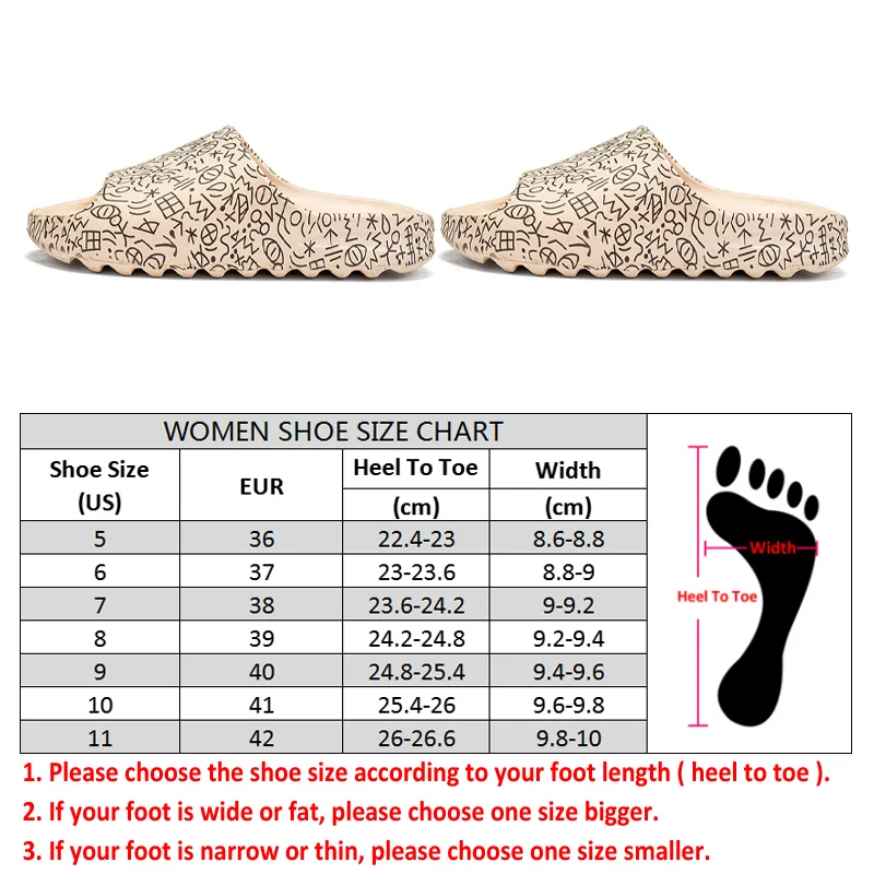 

SOCOFY Fashion Cartoon Graffiti Printing Slides Comfy Non-Slip Peep Toe Slippers Platform Sandals Antiskid Beach Ourdoor Slipper