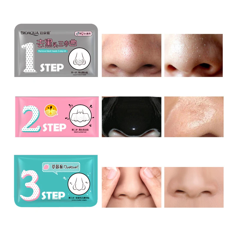BIOAQUA 1 шт. случайный 3 шаг удаления угрей маска для очищения пор черная пилинг акне