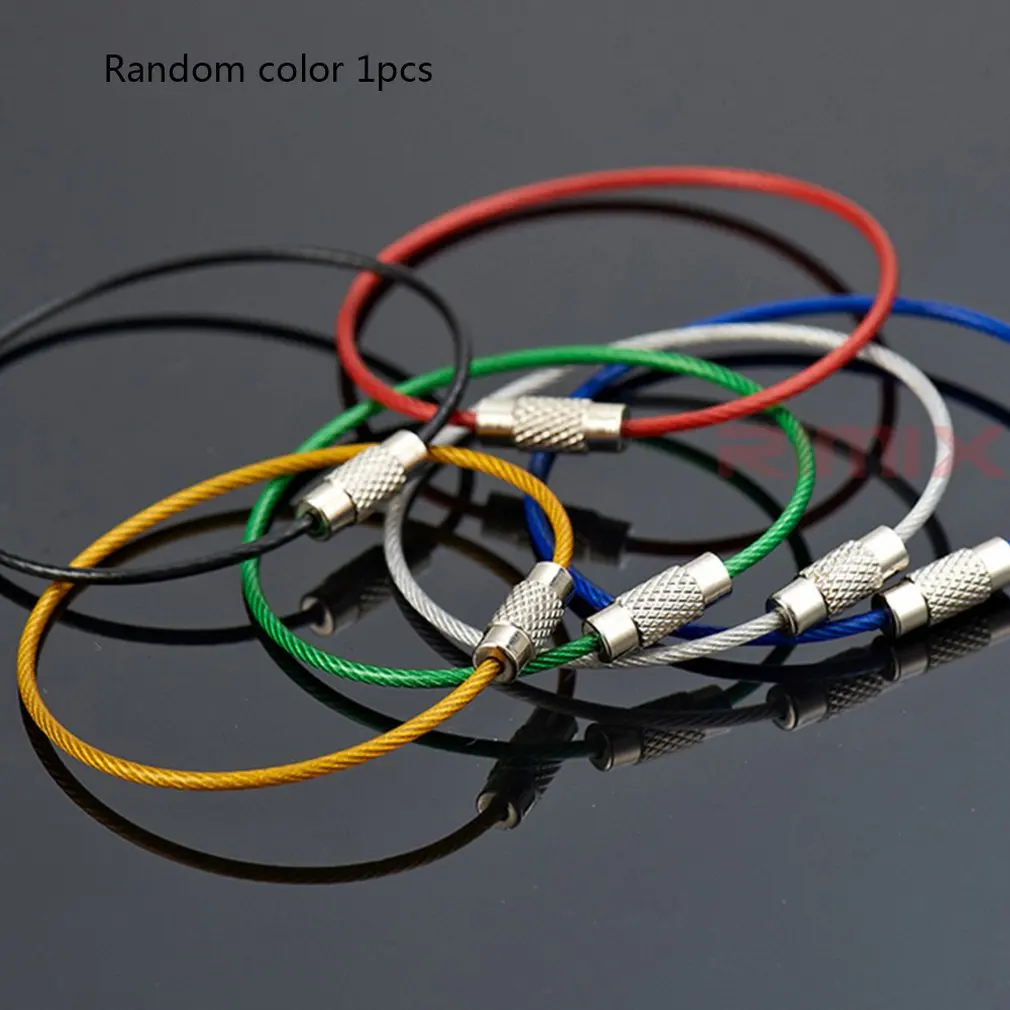 

Rope Buckle Stainless Steel Color Key Ring Rubber Pvc Insulation Rubber Key Ring Outdoor Gadgets