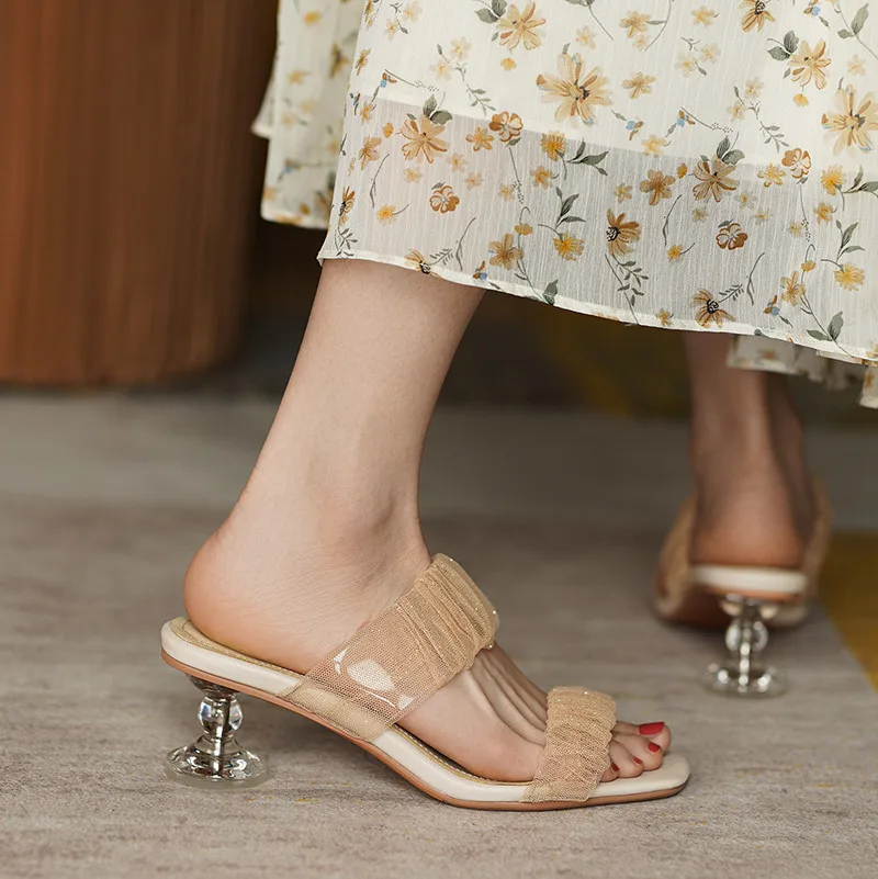 

FEDONAS Top Quality Female Slippers 2021 Summer Fashion High Heels Sandals For Women Newest Dancing Party Prom Shoes Woman