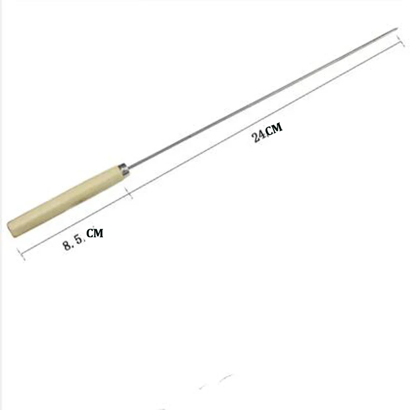 10 шт. плоская палочка для барбекю жарки и игла с деревянной ручкой Brochette Tong Kebabe