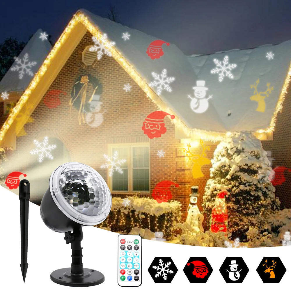 Рождественский проектор огни праздничные с дистанционным управлением