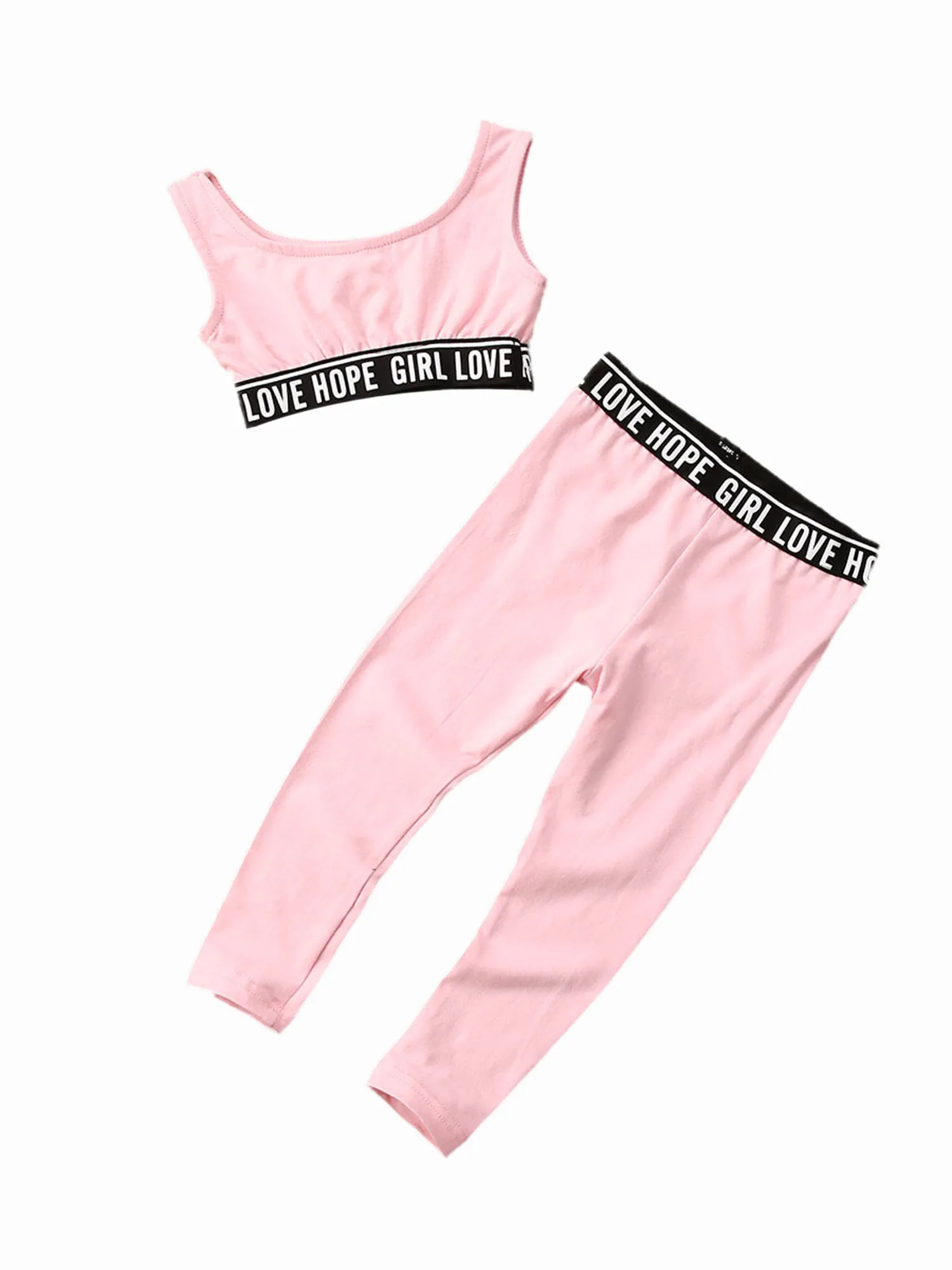 Комплект летней одежды для маленьких девочек майка и штаны спортивный костюм из 2