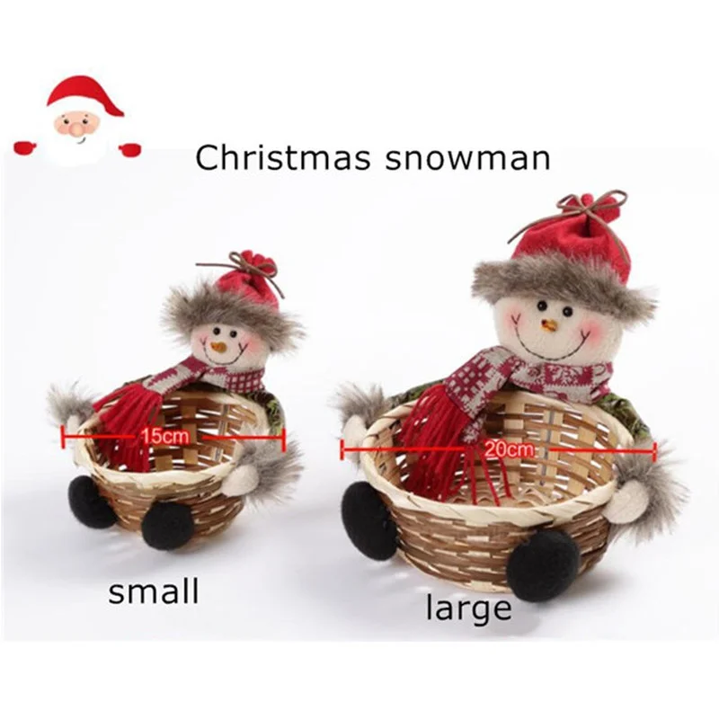 Горячая Рождественская плетеная корзина для хранения конфет Рождественское