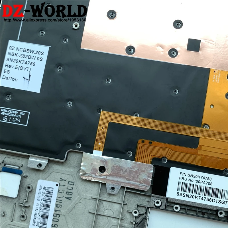 Новая C-Крышка для рук верхний корпус с клавиатурой испанской подсветкой ES