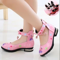 kids shoes girls leather shoes spring autumn new korean high heeled princess shoes children soft bottom little girl shoes
