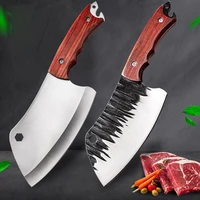 outdoor hunting knife stainless steel survival knife meat cleaver with sheath pocket knife corkscrew portable kitchen chef knife