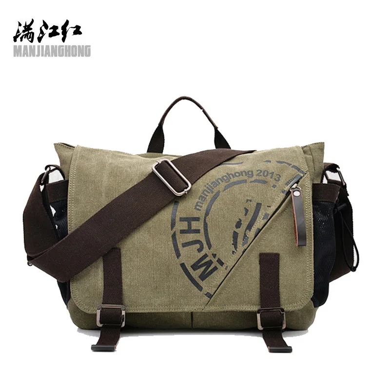 Брендовая модная мужская сумка на плечо 2020 вместительная Мужская Холщовая Сумка