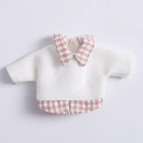 white shirt Одежда для кукол футболка с капюшоном и длинными рукавами с героями мультфильмов/короткие штаны для ob11, obitsu11, Molly, 1/12bjd, Одежда для куклы, аксессуары для куклы - Цвет: white shirt
