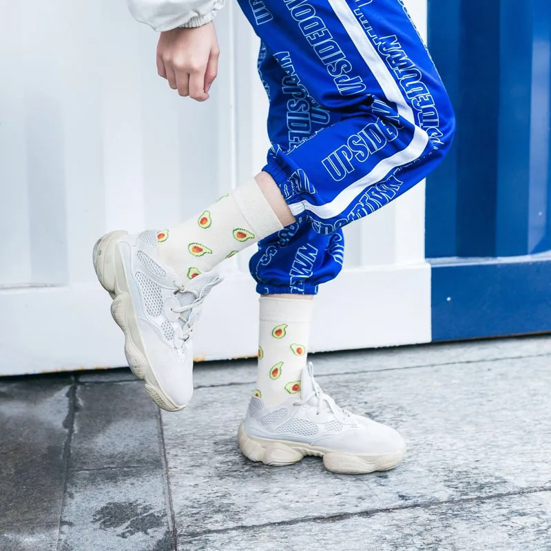 Harajuku забавные женские носки пончики еда Гамбург Фрукты Банан яйцо печенье милые женские молоко творческая жизнь хип-хоп хлопковые носки