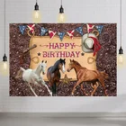 Cowgirl день рождения фон ковбойская шляпа баннер День рождения Декорации для фотографии бегущая лошадь День Рождения украшения для детей