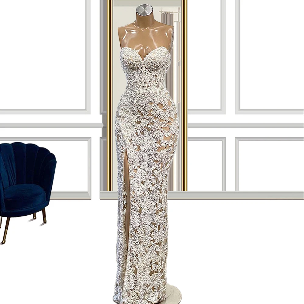 

Милая Жемчуг русалка свадебное платье для Для женщин 2021 свадебное платье русалка robe de mariage 2021 Свадебные платья novias